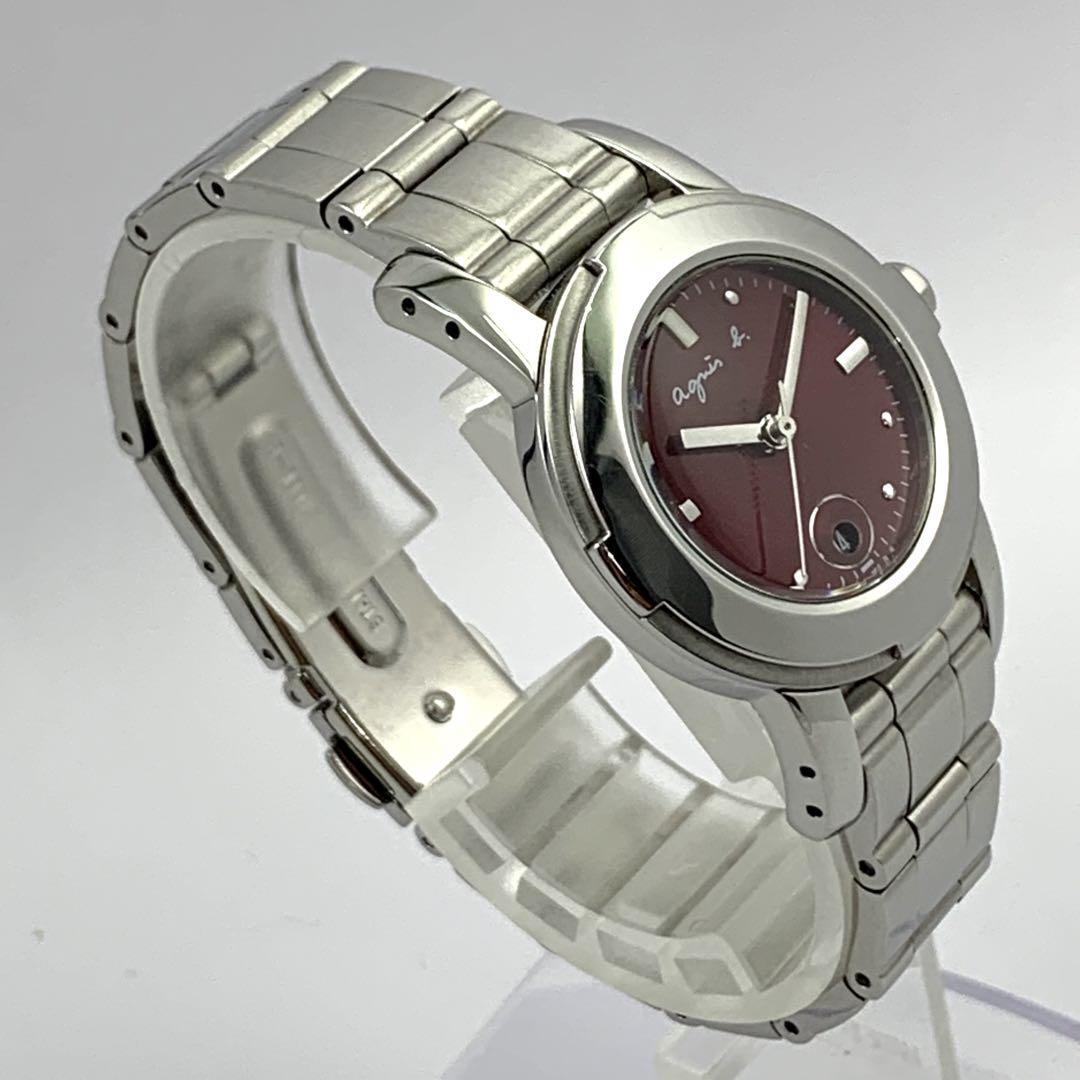 936 稼働品 電池交換済 agnes b. アニエスベー レディース 腕時(shí)計(jì) クオーツ式 3針 デイト 余りコマ有 人気 希少