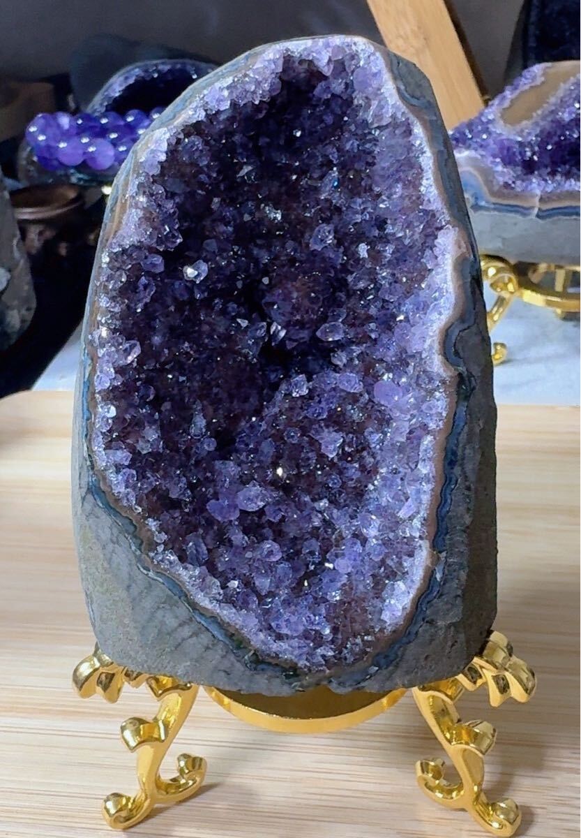 SS-0187天然石 アメジスト クラスター Amethyst 紫水晶 原石 浄化 鉱石 ドーム 置物 一点物 パワーストーン