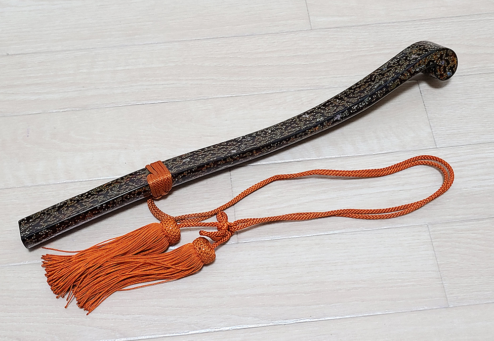 26) 寺院仏具 笏 青貝 螺鈿 忽 長さ33.5cm 僧侶仏教仏具法衣袈裟