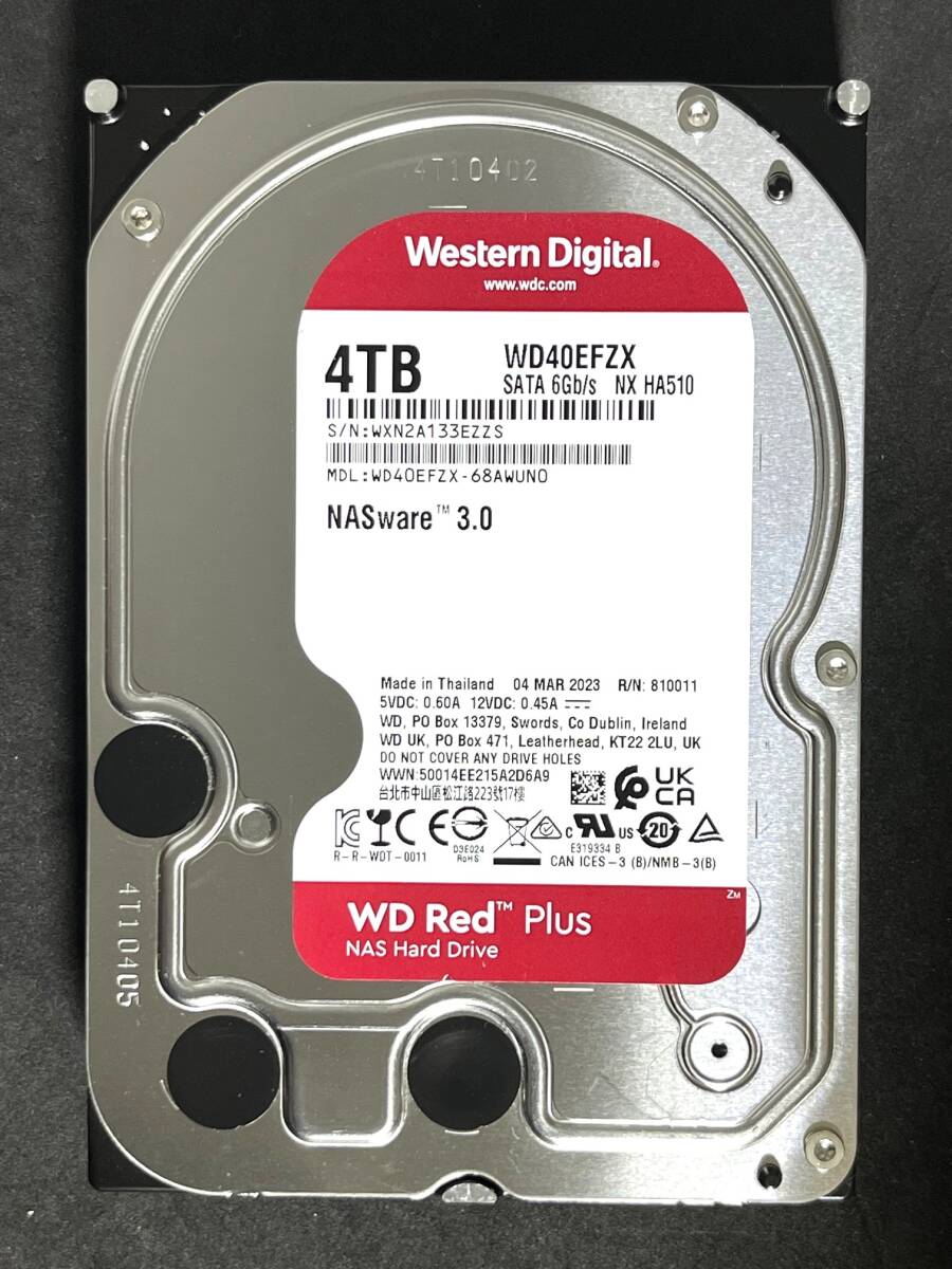 ★ 4TB ★ WD40EFZX　/　Western Digital Red Plus　2023年製 良品　WD Red　3.5インチ内蔵HDD/4000GB/SATA [管理53EZ