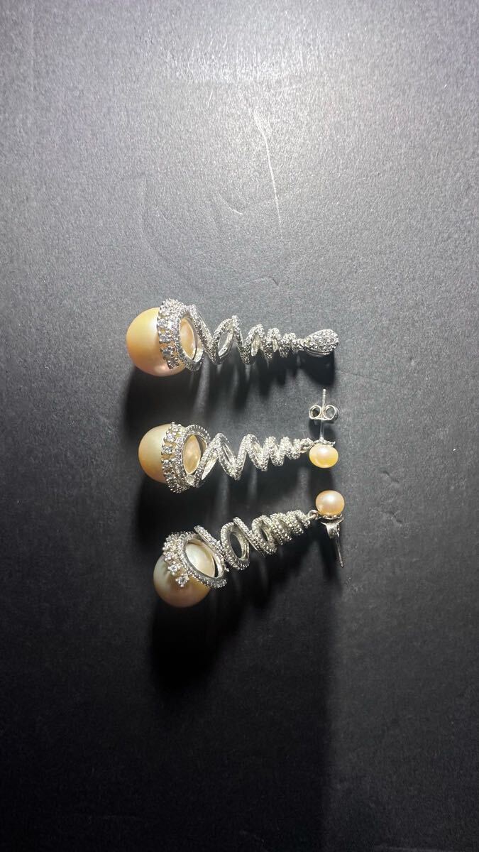 シルバー真珠セット、ピアス、ペンダント、レディースファション、アクセサリー, 貝真珠_画像2