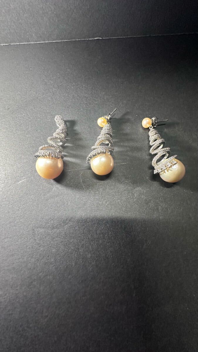 シルバー真珠セット、ピアス、ペンダント、レディースファション、アクセサリー, 貝真珠_画像9