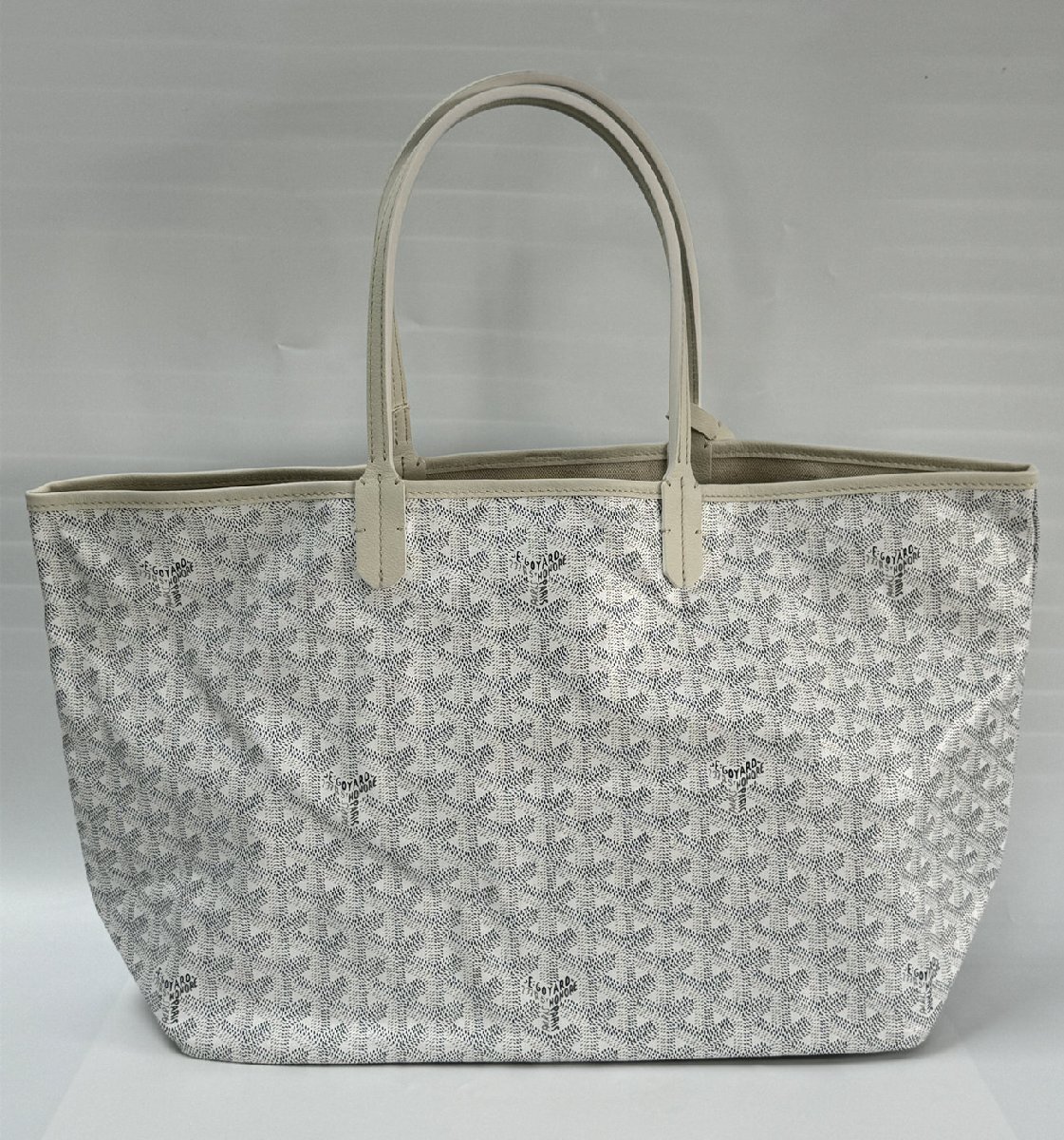 新品同様 Goyard ホワイト キャンバス レザー ショルダーバッグ 新品同様 Goyard ホワイト キャンバス レザー ショルダーバッグ