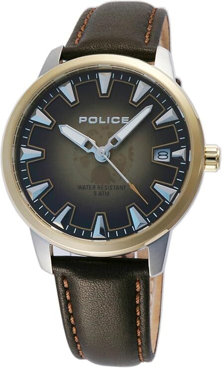 POLICE ポリス PEWGB0040641 REACTOR ブラウングラデーションダイアル SS/ゴールドコーティングケース クオーツ メンズサイズ