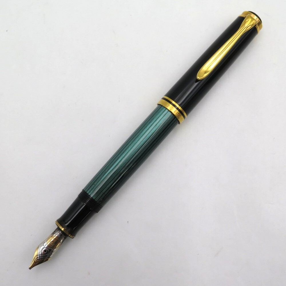 1円〜 PELIKAN ペリカン スーベレーン M800 緑縞 ペン先 18C 750 1円〜 PELIKAN ペリカン スーベレーン M800 緑縞 ペン先 18C 750