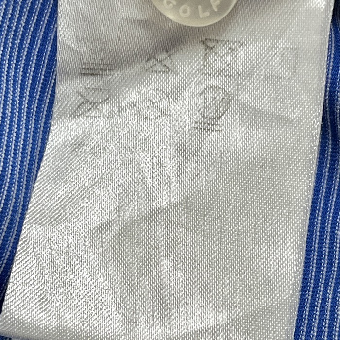 ブリヂストン ゴルフ ポロシャツ マイクロボーダー Tシャツ生地 半袖 ポリエステル×ポリウレタン M ブルー 青×緑×黒 メンズ_画像6
