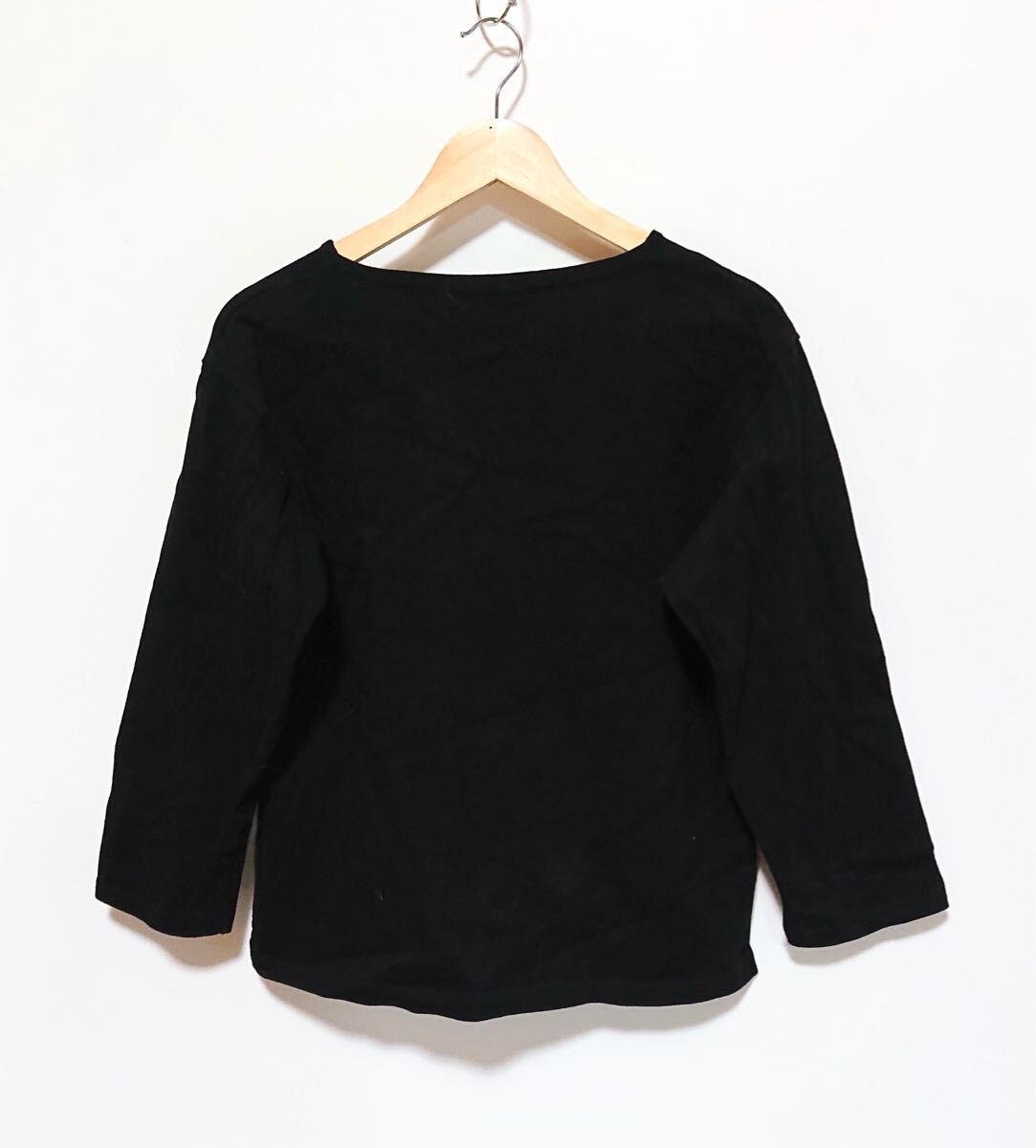 h2040gg 日本製 ORCIVAL(オーシバル) サイズ1(M位) Ｖネックカットソー ブラック レディース カジュアル シンプル 着まわしコーデ 綿100%_画像2