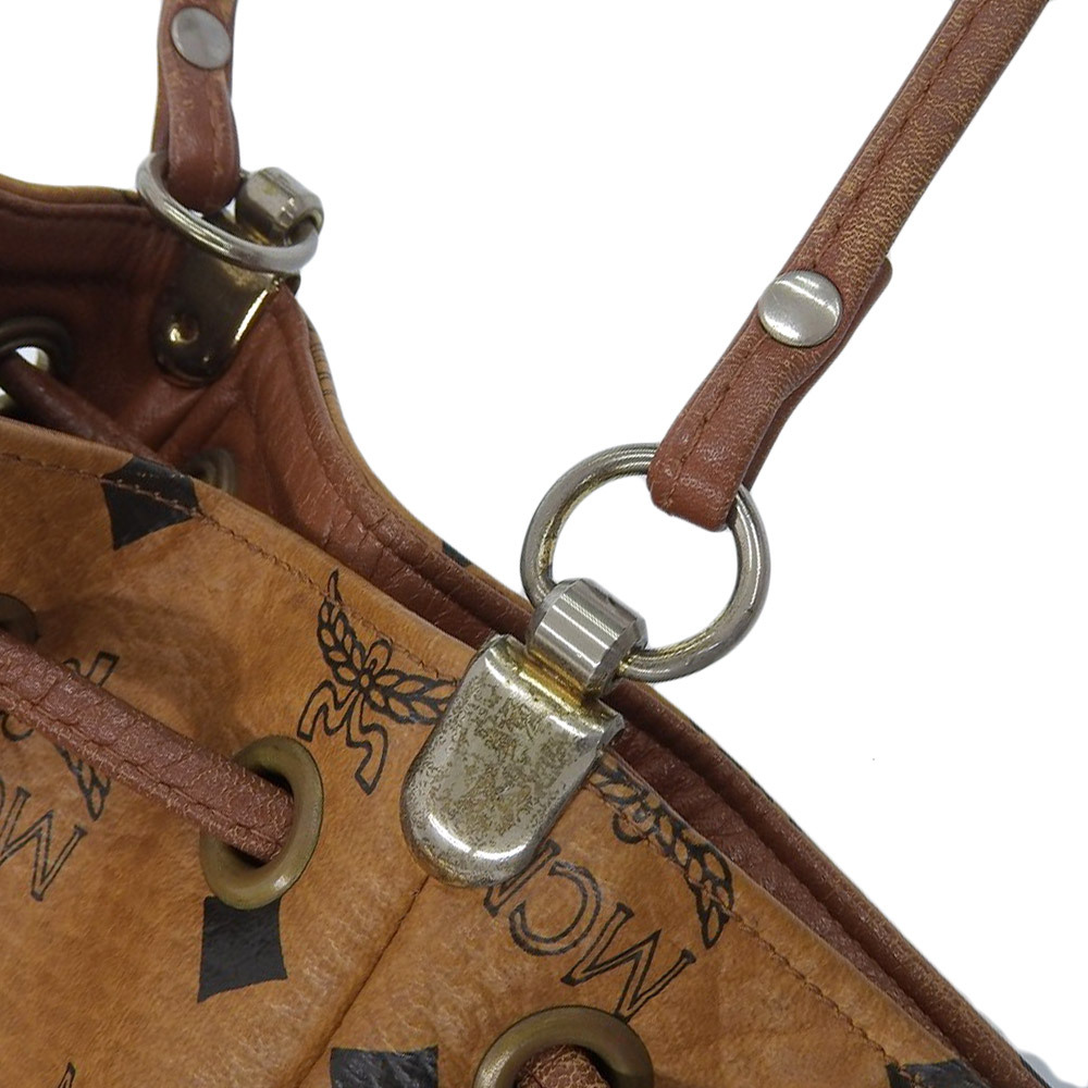 【本物保証】 布袋付 エムシーエム MCM 巾著バッグ ショルダーバッグ ブラウン
