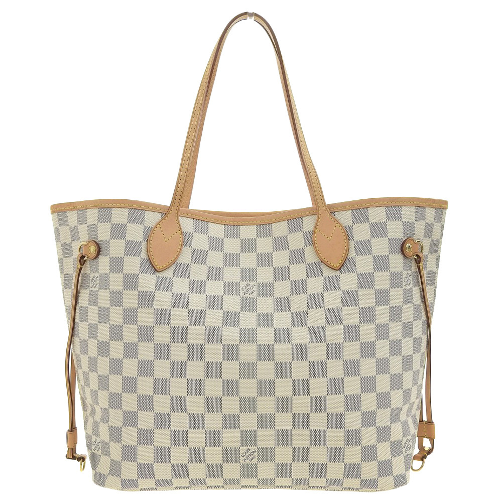 【本物保証】 超美品 ルイヴィトン LOUIS VUITTON ダミエ アズール ネヴァーフルMM N51107 トートバッグ ショルダートート