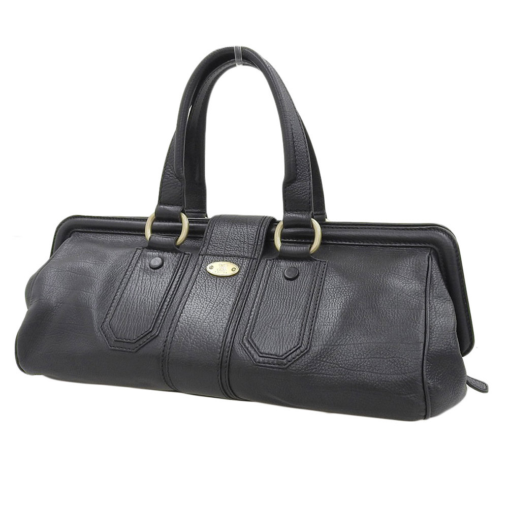 【本物保証】 超美品 セリーヌ CELINE ドクターズバッグ ハンドバッグ レザー ブラック 黒 レクタングル