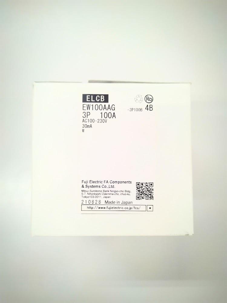 正規代理店購入 富士電機 一般配線用漏電遮断器 EW100AAG-3P100BW AC100-230V 30mA