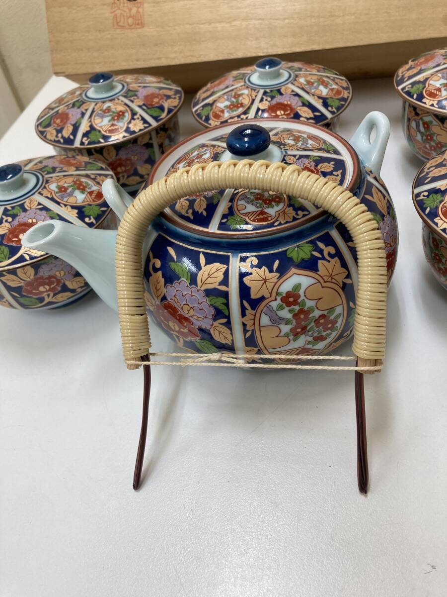 有田焼 清秀作 金襴手古伊万里 蓋付茶器揃セット 未使用品(金襴 有田焼 清秀作 金襴手古伊万里 蓋付茶器揃セット 未使用品(金襴