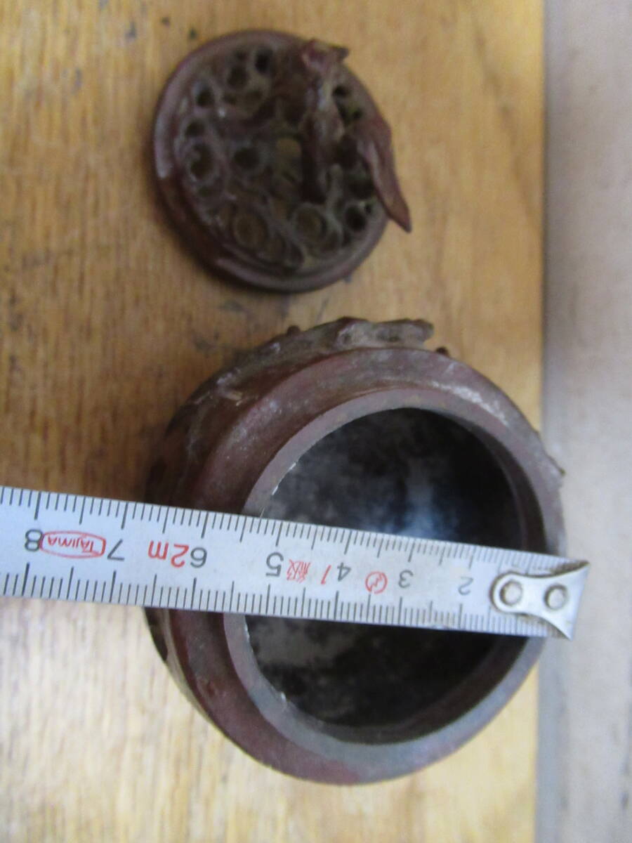 高岡銅器 香炉 蝋型鋳銅器 箱無し 三好三治 作 中古品 検索 高岡銅器 香炉 蝋型鋳銅器 箱無し 三好三治 作 中古品 検索