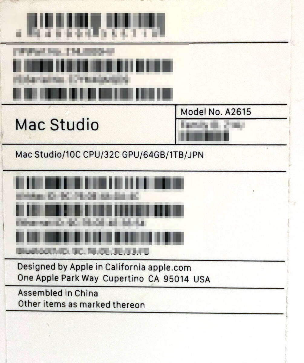 Mac Studio 2022 Apple M1 Max 64GB SSD:1TB 10コアCPU 32コア Mac Studio 2022 Apple M1 Max 64GB SSD:1TB 10コアCPU 32コア