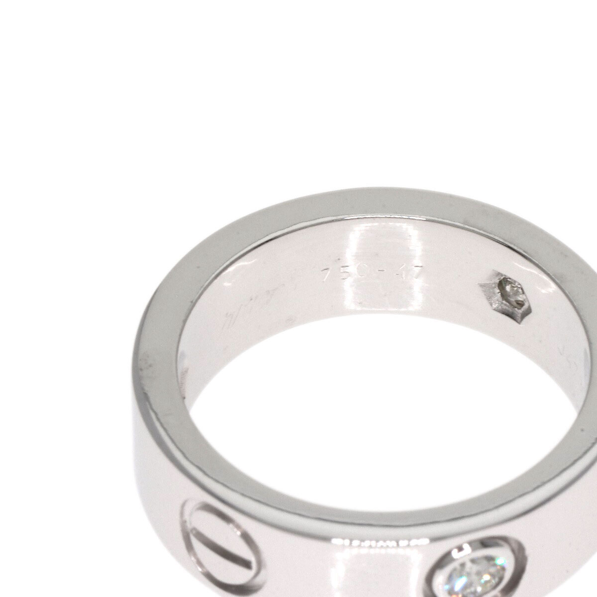 CARTIER カルティエ ラブリング ハーフ ダイヤモンド #47 リング?指輪 K18ホワイトゴールド レディース 中古