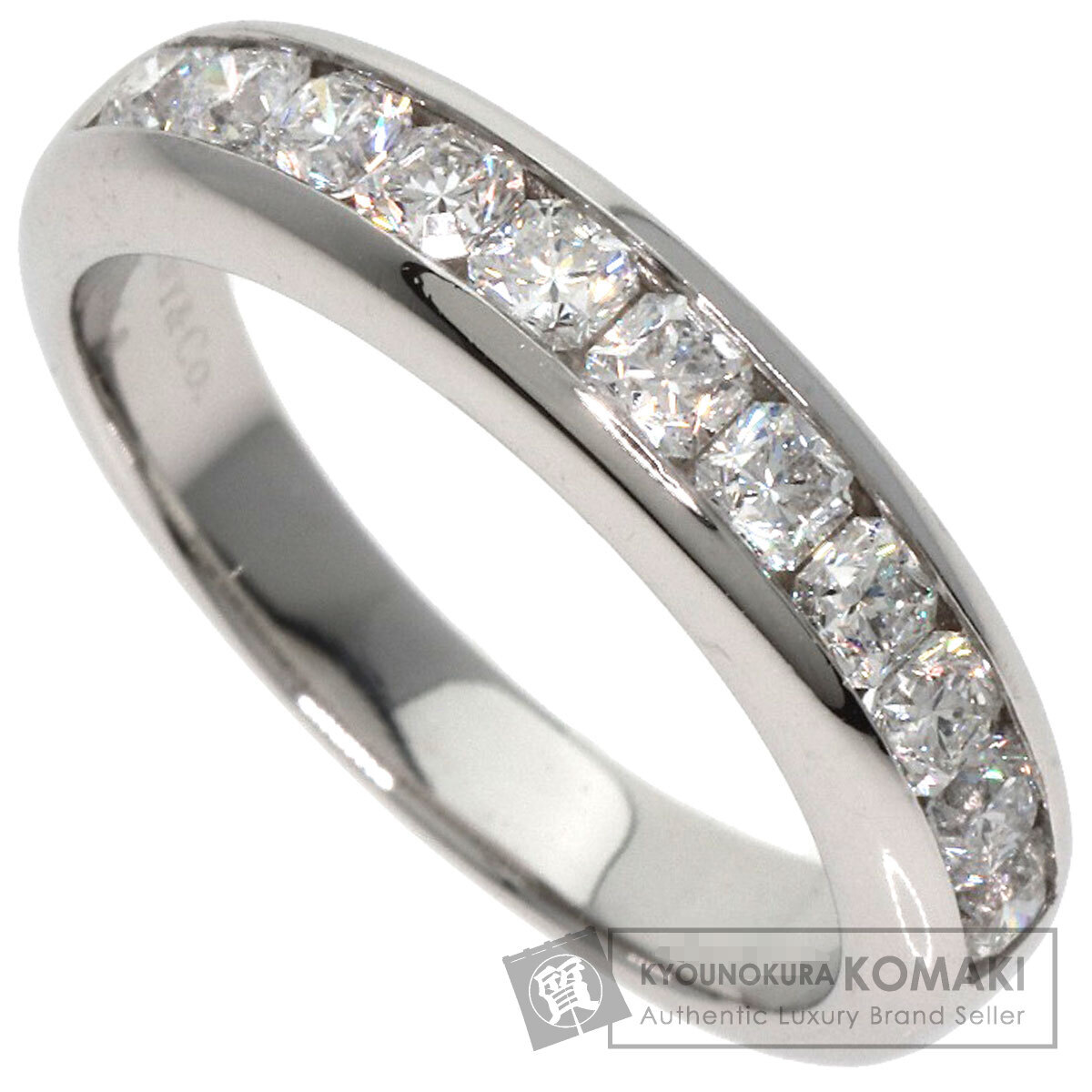 TIFFANY&Co. ティファニー ルシダ ハーフ サークル ダイヤモンド 幅4mm リング・指輪 プラチナPT950 レディース 中古