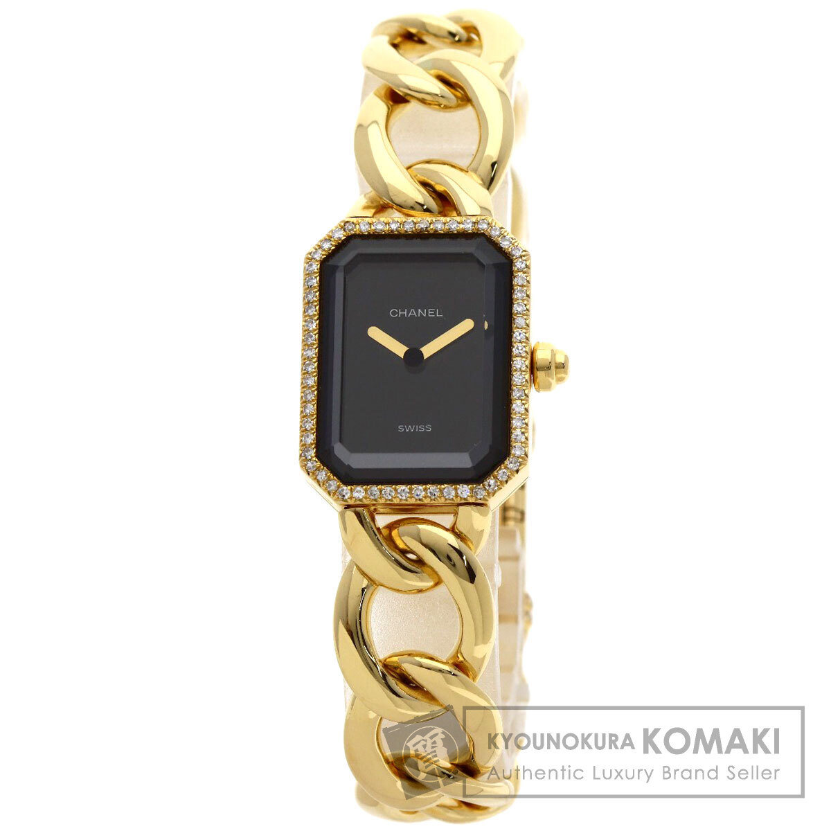 CHANEL シャネル H0113 プルミエール L 腕時(shí)計(jì) K18イエローゴールド K18YG ダイヤモンド レディース 中古