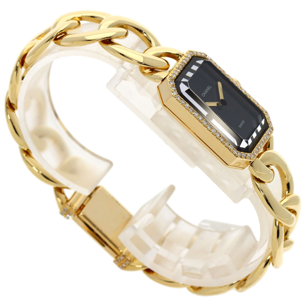 CHANEL シャネル H0113 プルミエール L 腕時(shí)計(jì) K18イエローゴールド K18YG ダイヤモンド レディース 中古