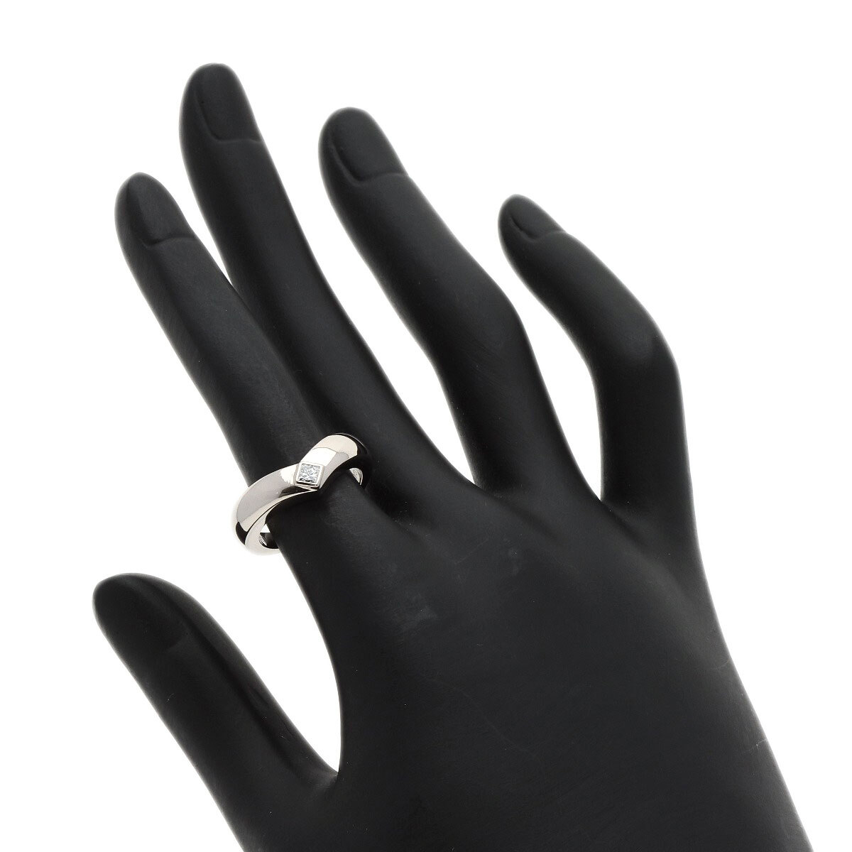 CARTIER Cartier to Lien доллар бриллиант #50 кольцо * кольцо K18 белое золото женский б/у 
