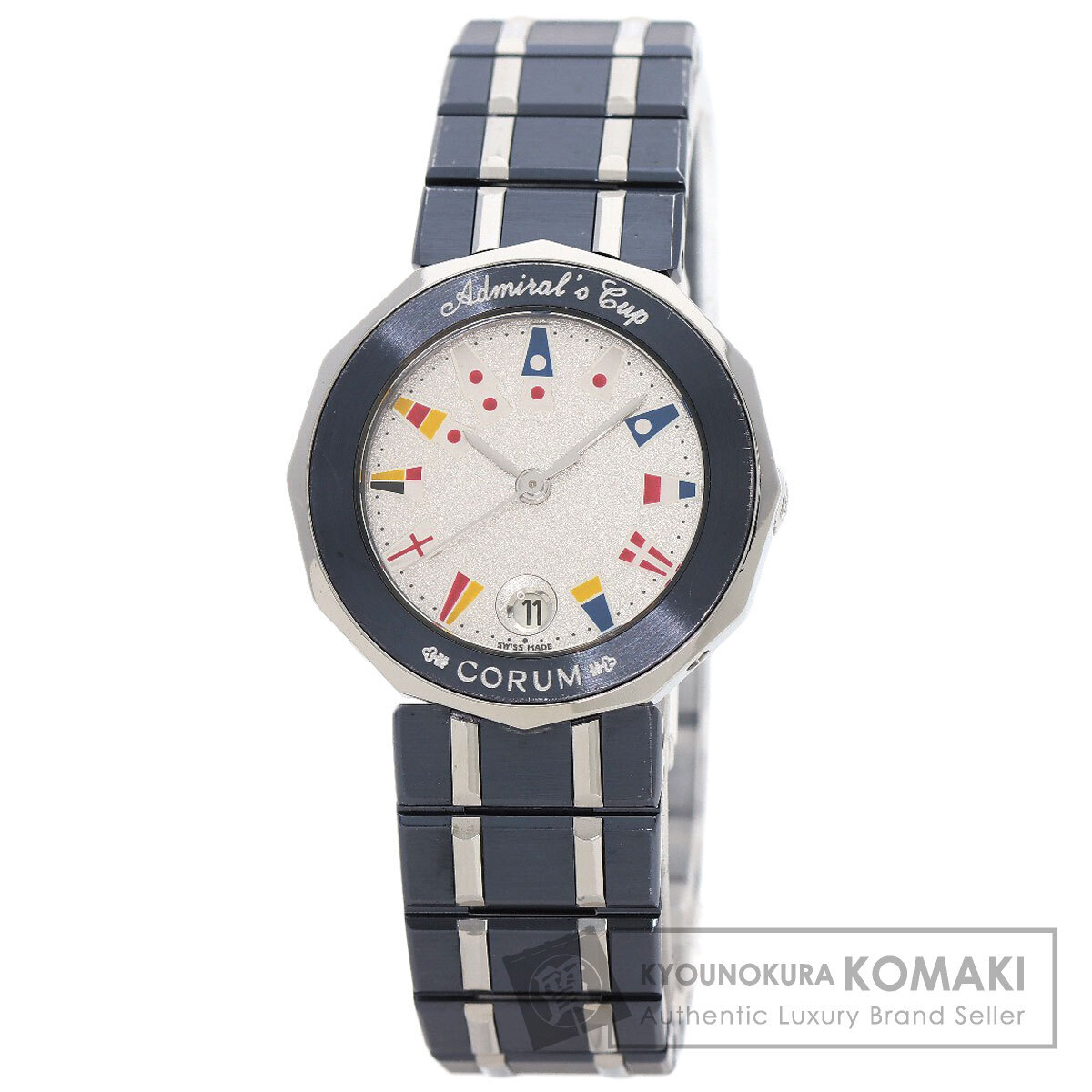!_CORUM Corum C 39.610.30V50B Admiral z наручные часы нержавеющая сталь SS женский б/у 