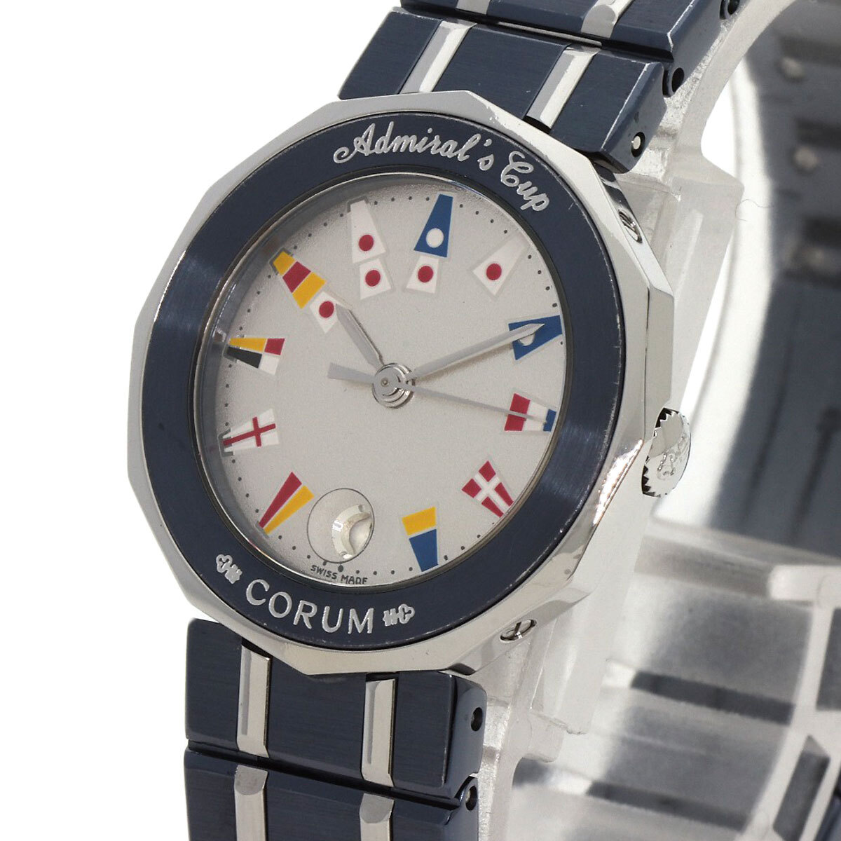 !_CORUM Corum C 39.610.30V50B Admiral z наручные часы нержавеющая сталь SS женский б/у 