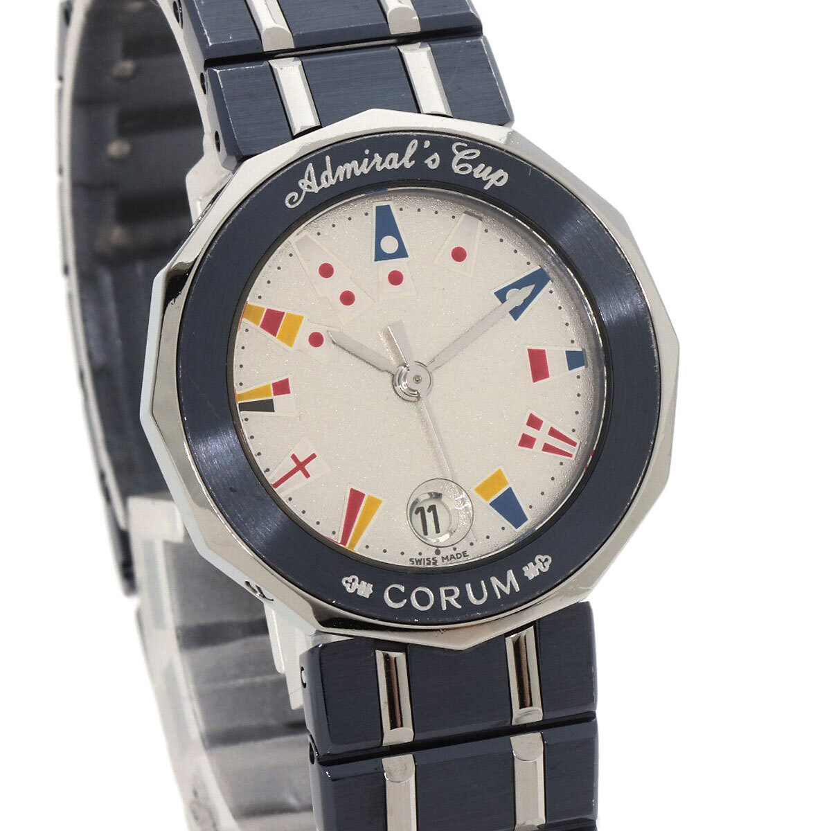 !_CORUM Corum C 39.610.30V50B Admiral z наручные часы нержавеющая сталь SS женский б/у 