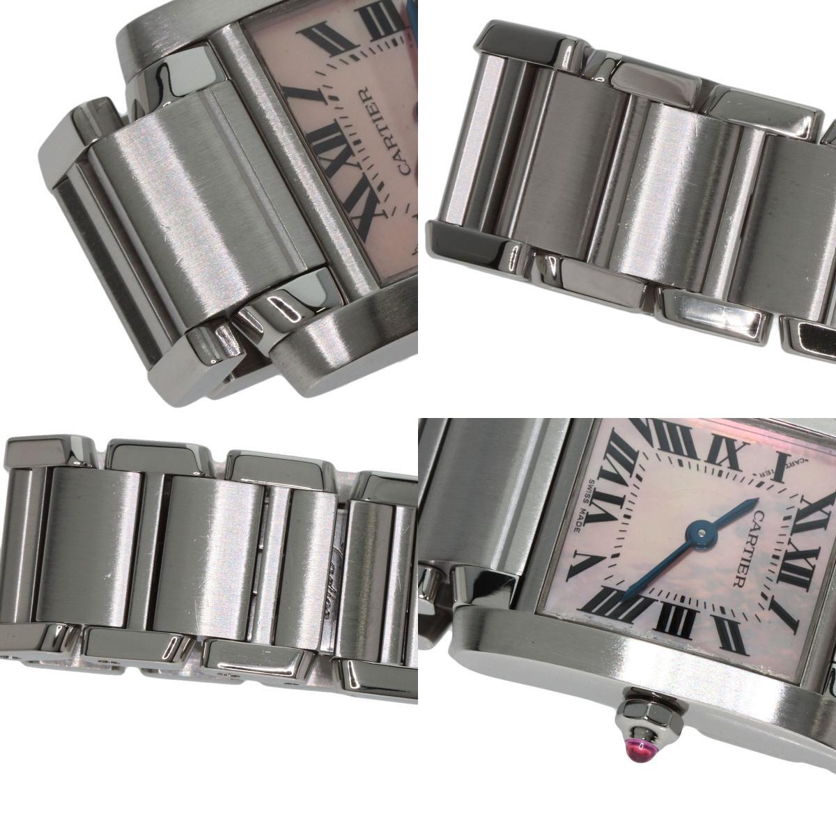 CARTIER カルティエ W51028Q3 タンクフランセーズ SM 腕時(shí)計(jì) ステンレススチール SS レディース 中古