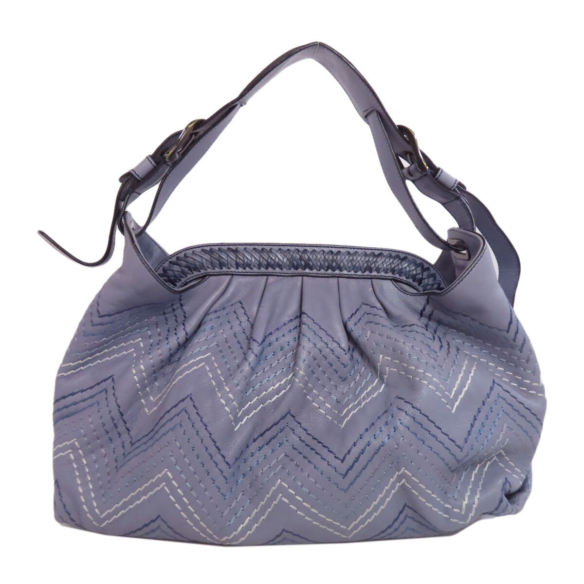 FENDI フェンディ ステッチ ワンショルダー ショルダーバッグ レザー レディース 中古