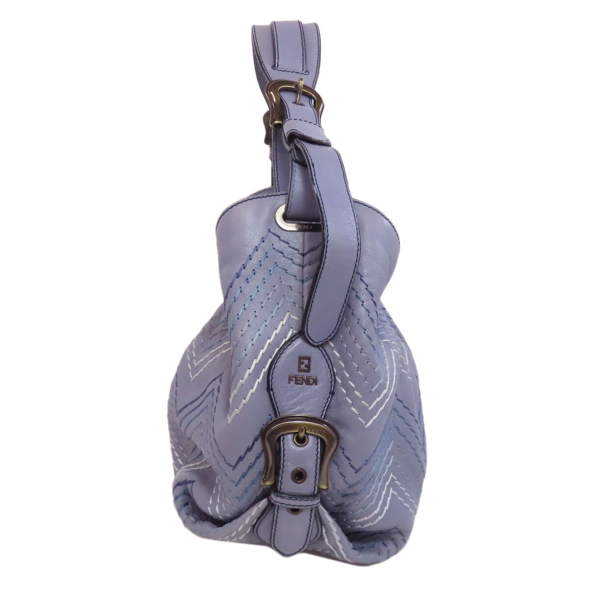 FENDI フェンディ ステッチ ワンショルダー ショルダーバッグ レザー レディース 中古