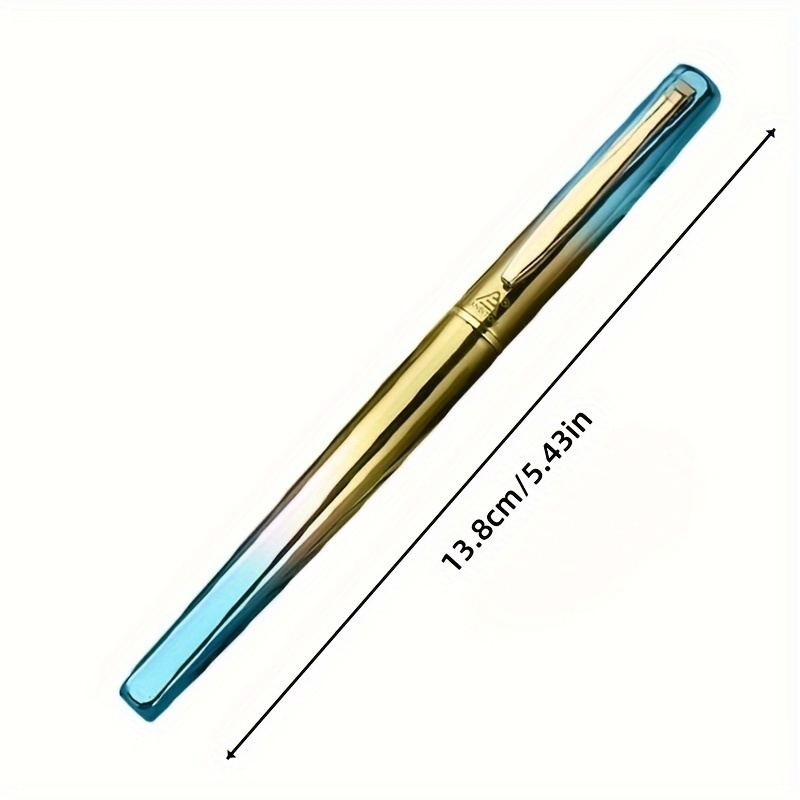 萬年筆 おしゃれ 高級感 ブルー 青 0.38mm 金屬 14cm シンプル 重量感 極細(xì) 光沢 プレゼント ギフト 普段使い おもしろ かっこいい t5097