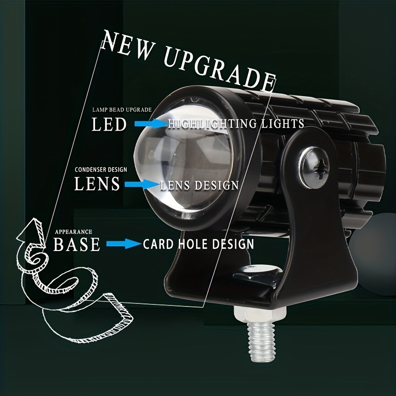 4個セット バイク LEDフォグライト 6LED ホワイト 白 ヘッドライト フォグランプ ヘッドランプ 防水 明るい スポットライト t64a