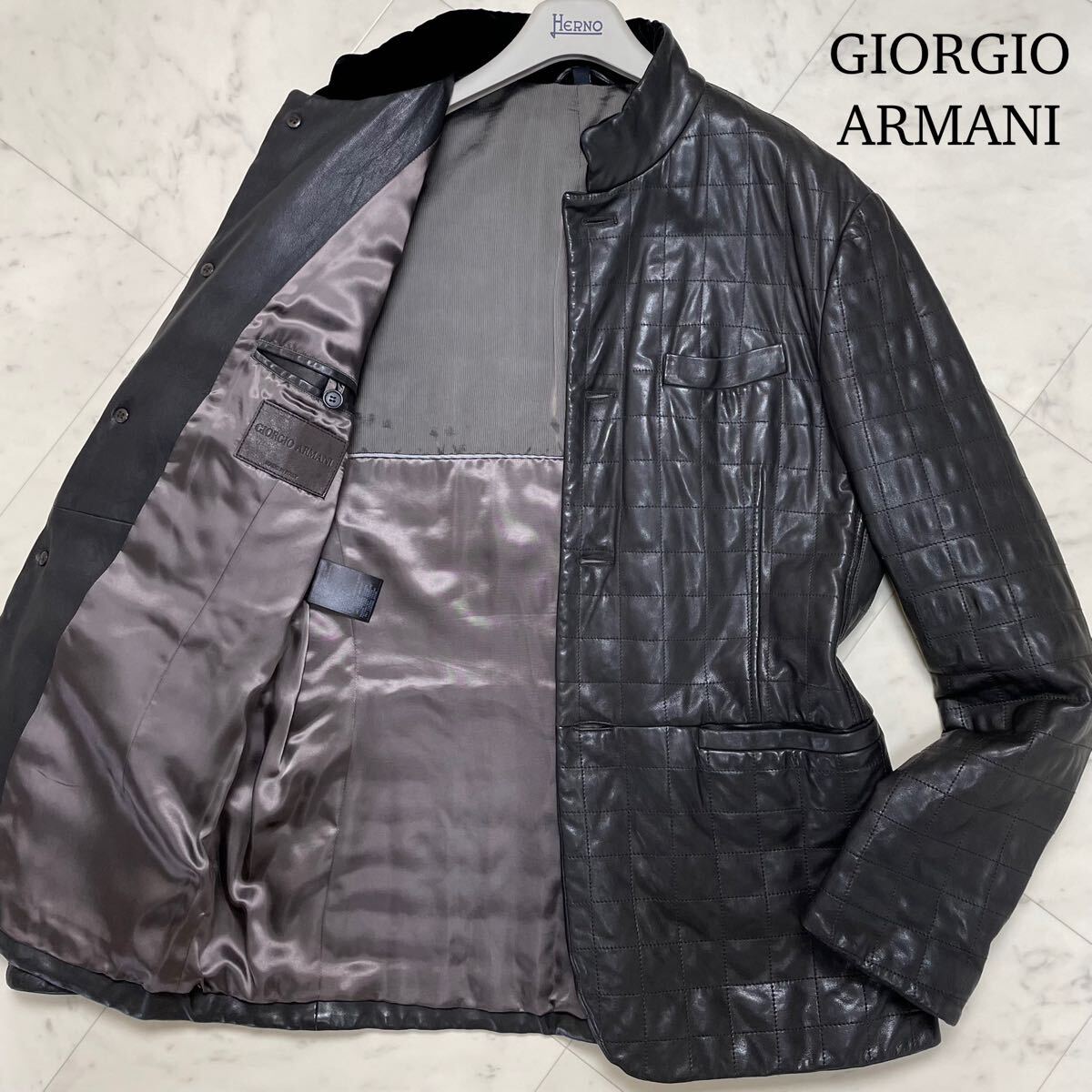 美品/XL☆ ジョルジオアルマーニ GIORGIO ARMANI 最高級羊革 美品/XL☆ ジョルジオアルマーニ GIORGIO ARMANI 最高級羊革
