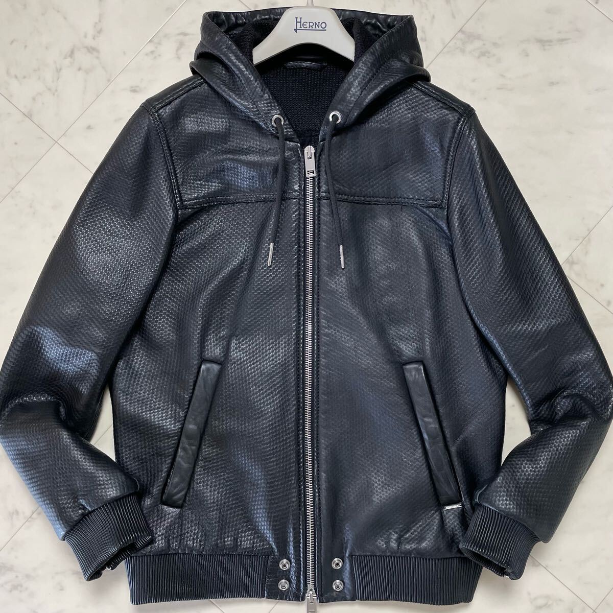 極美品/L相当☆ ディーゼル DIESEL 極上ラムレザー エンボス加工 極美品/L相当☆ ディーゼル DIESEL 極上ラムレザー エンボス加工