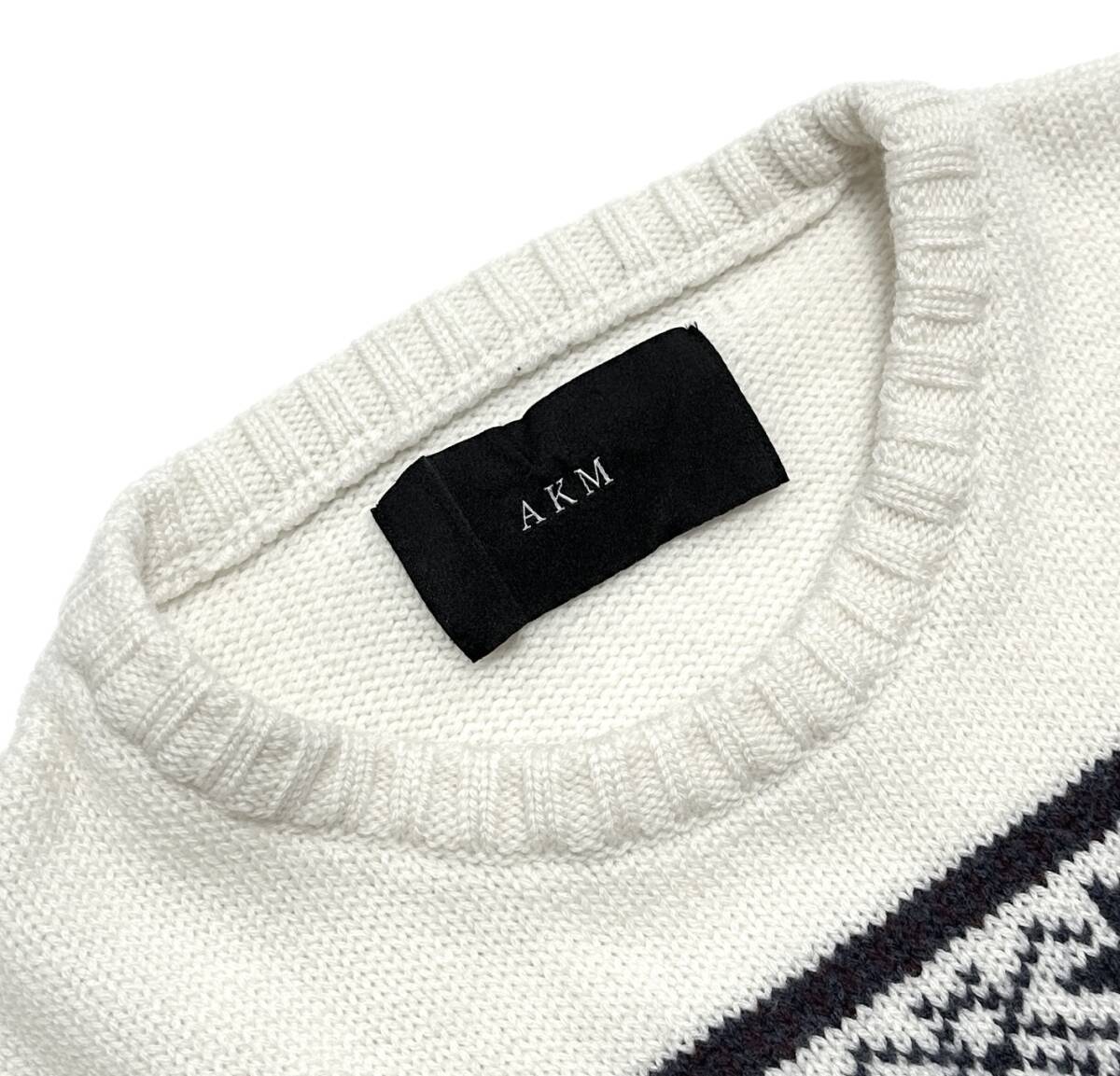 定価4.9萬 AKM ZEGNA BARUFFA社 CASHWOOL SNOW CABLE CREW NECK KNIT Lサイズ キャッシュウールノルディッククルーネックニット wjk