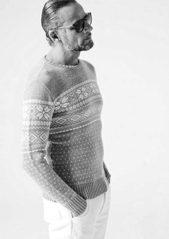 定価4.9萬 AKM ZEGNA BARUFFA社 CASHWOOL SNOW CABLE CREW NECK KNIT Lサイズ キャッシュウールノルディッククルーネックニット wjk