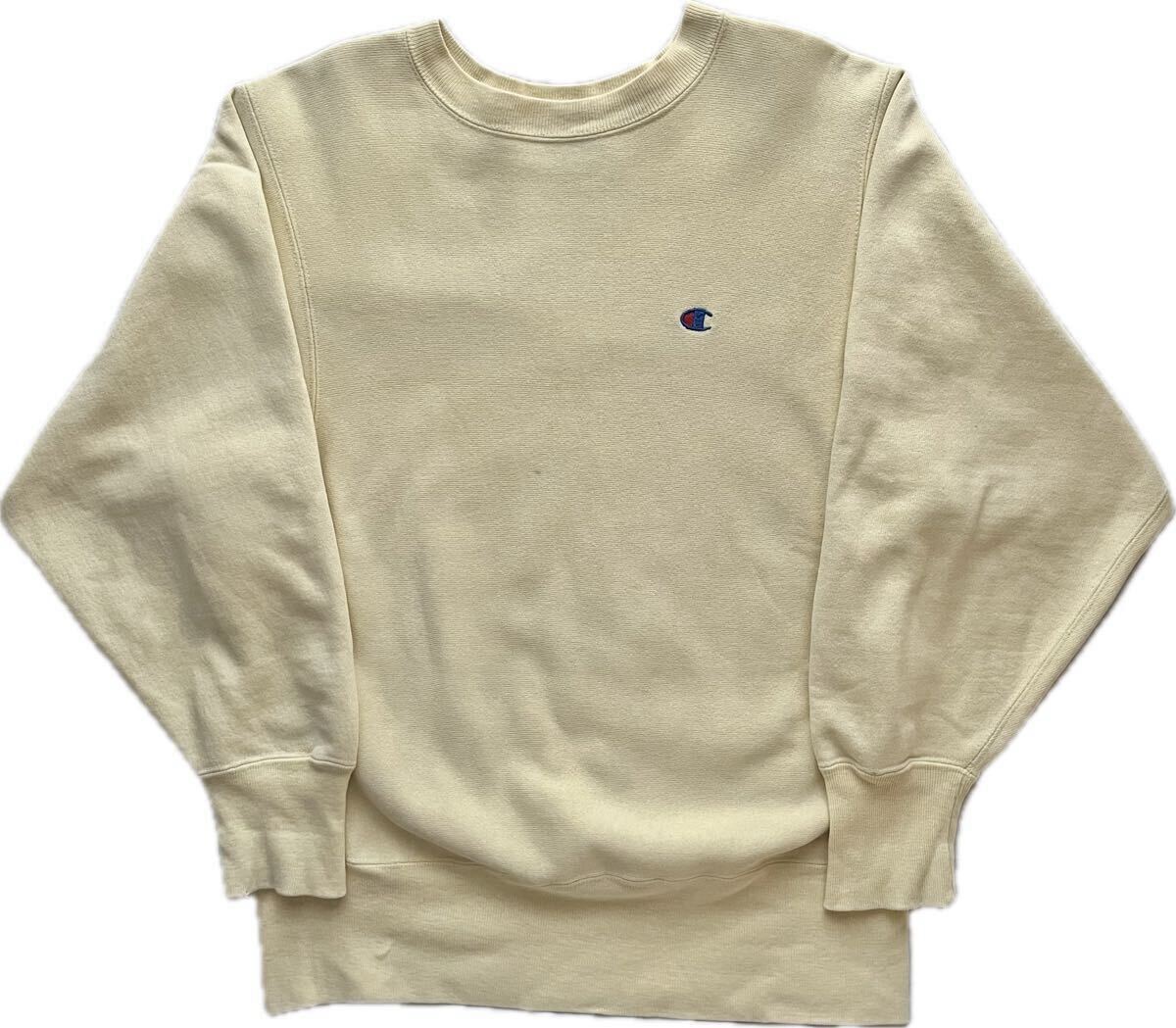 希少カラー クリーム USA製 90s 刺繍タグ 】Champion 希少カラー クリーム USA製 90s 刺繍タグ 】Champion