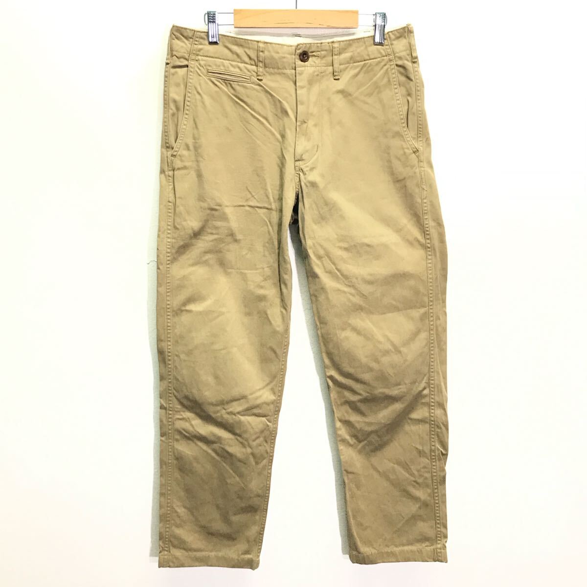  relax Silhouette [UNIQLO] Uniqlo Vintage постоянный Fit chino брюки из твила брюки традиции стиль бежевый 73cm /Y28292ii