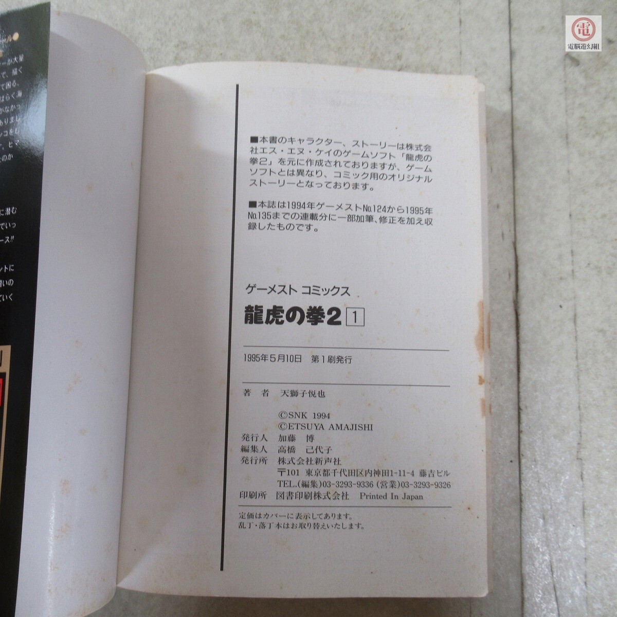 漫画 龍虎の拳2 1巻〜2巻 石井ぜんじ 天獅子悦也 ゲーメスト 漫画 龍虎の拳2 1巻〜2巻 石井ぜんじ 天獅子悦也 ゲーメスト