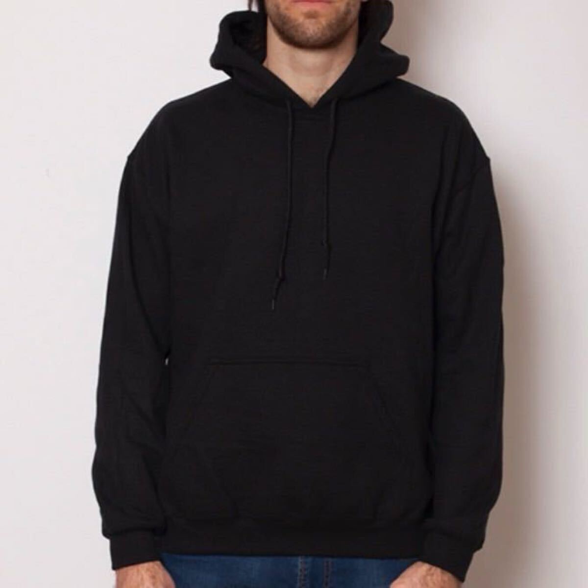 【ギルダン】新品未使用 8oz 裏起毛 プルオーバー パーカー ブラック 黒 XXLサイズ GILDAN 18500 男女兼用_画像2