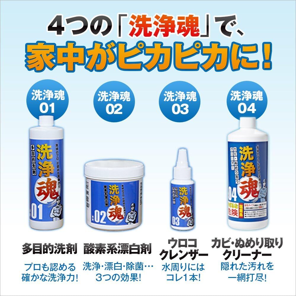 新品】ShopJapan【5本セット】洗浄魂 ・正規品★窓用バキュームクリーナー付・多目的洗剤・酸素系漂白剤・ウロコクレンザー・かびぬめり取_画像6
