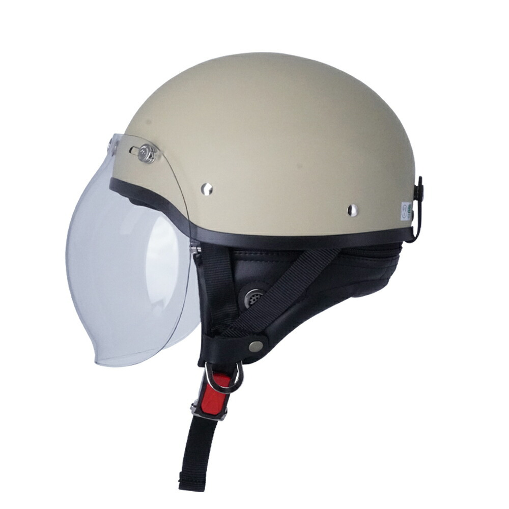 ハーフヘルメット マットミリタリーカーキ 付 バブル オレンジ 送料無料 半ヘル バイク用 GT303 ヘルメット ノスタルジック GT-303