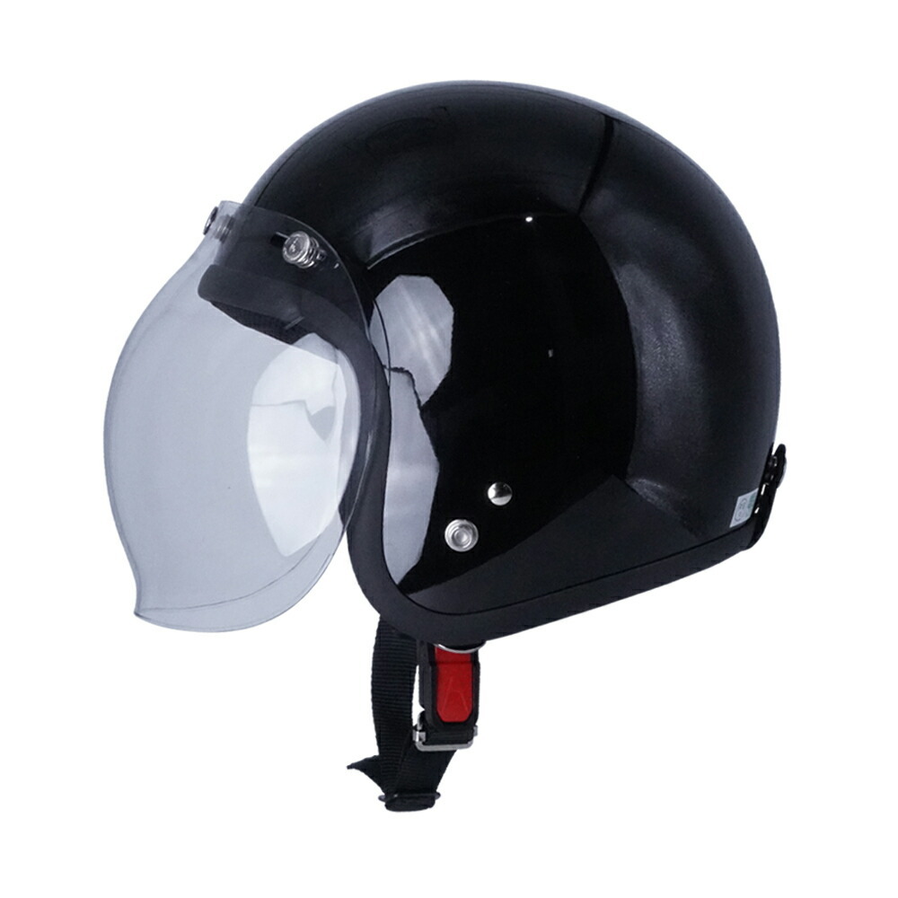 スモールジェットヘル ジェットヘルメット ブラック バブル付き イエロー 送料無料 GT301 ヘルメット ノスタルジック GT-301 レトロ