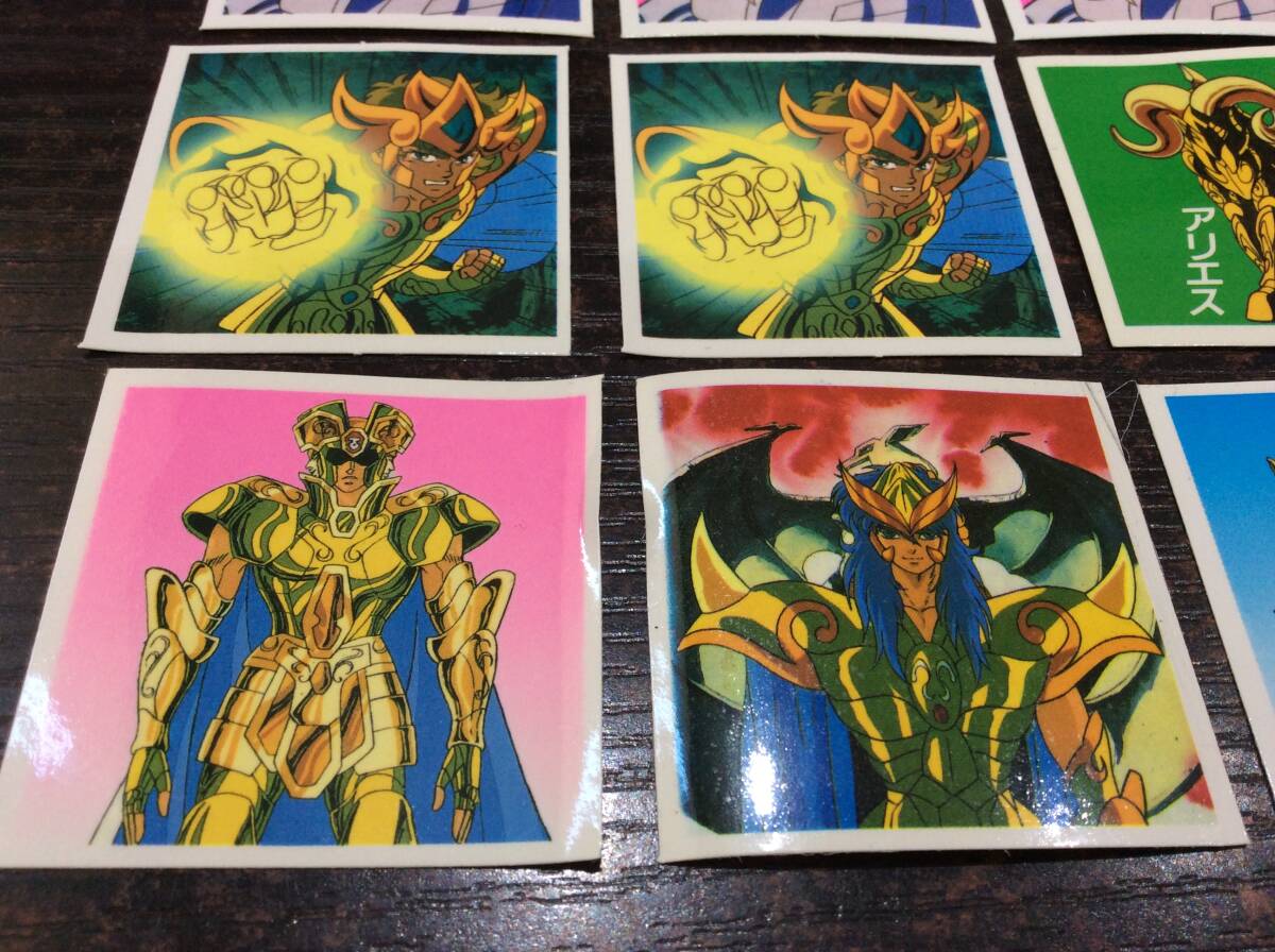 ◇【當(dāng)時(shí)物】アマダ 圣闘士星矢 駄菓子 シール 氷河/一輝/アイオリア/ミロ/アルデバラン/ジェミニ/アリエス/黃金圣闘士