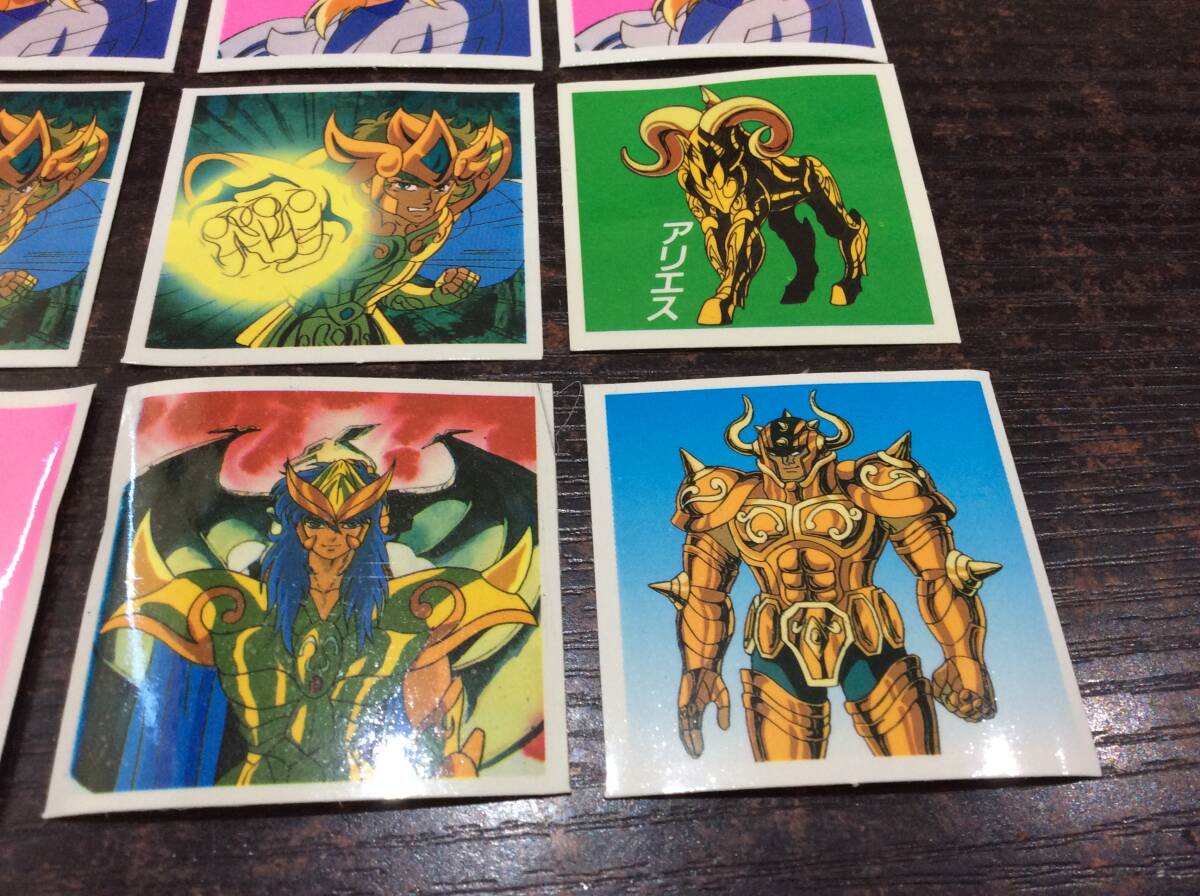 ◇【當(dāng)時(shí)物】アマダ 圣闘士星矢 駄菓子 シール 氷河/一輝/アイオリア/ミロ/アルデバラン/ジェミニ/アリエス/黃金圣闘士