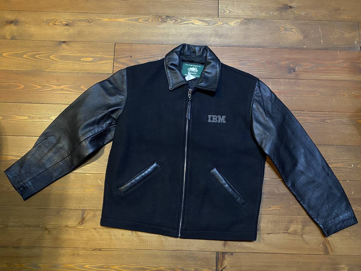 Roots Canada Wool Leather Jacket IBM roots Canada шерсть кожаный жакет 