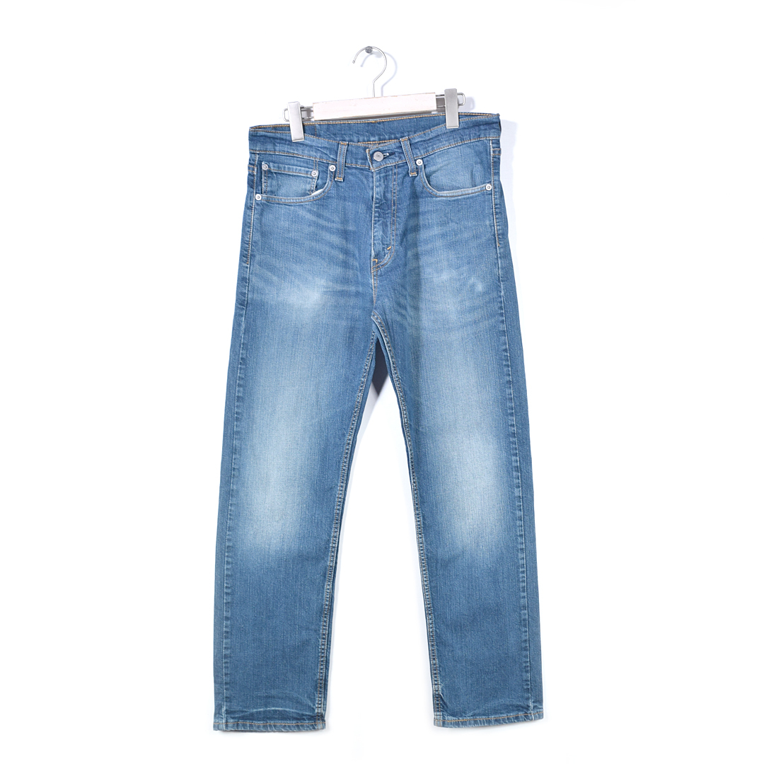 【送料無料】リーバイス 505 ヒゲ 色落ち◎ ストレート ジーンズ デニムパンツ ジッパー ブルー ストレッチ W32 Levis ジーパン @EA9121