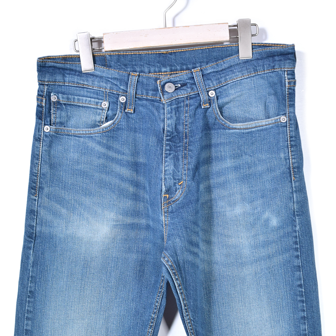 【送料無料】リーバイス 505 ヒゲ 色落ち◎ ストレート ジーンズ デニムパンツ ジッパー ブルー ストレッチ W32 Levis ジーパン @EA9121