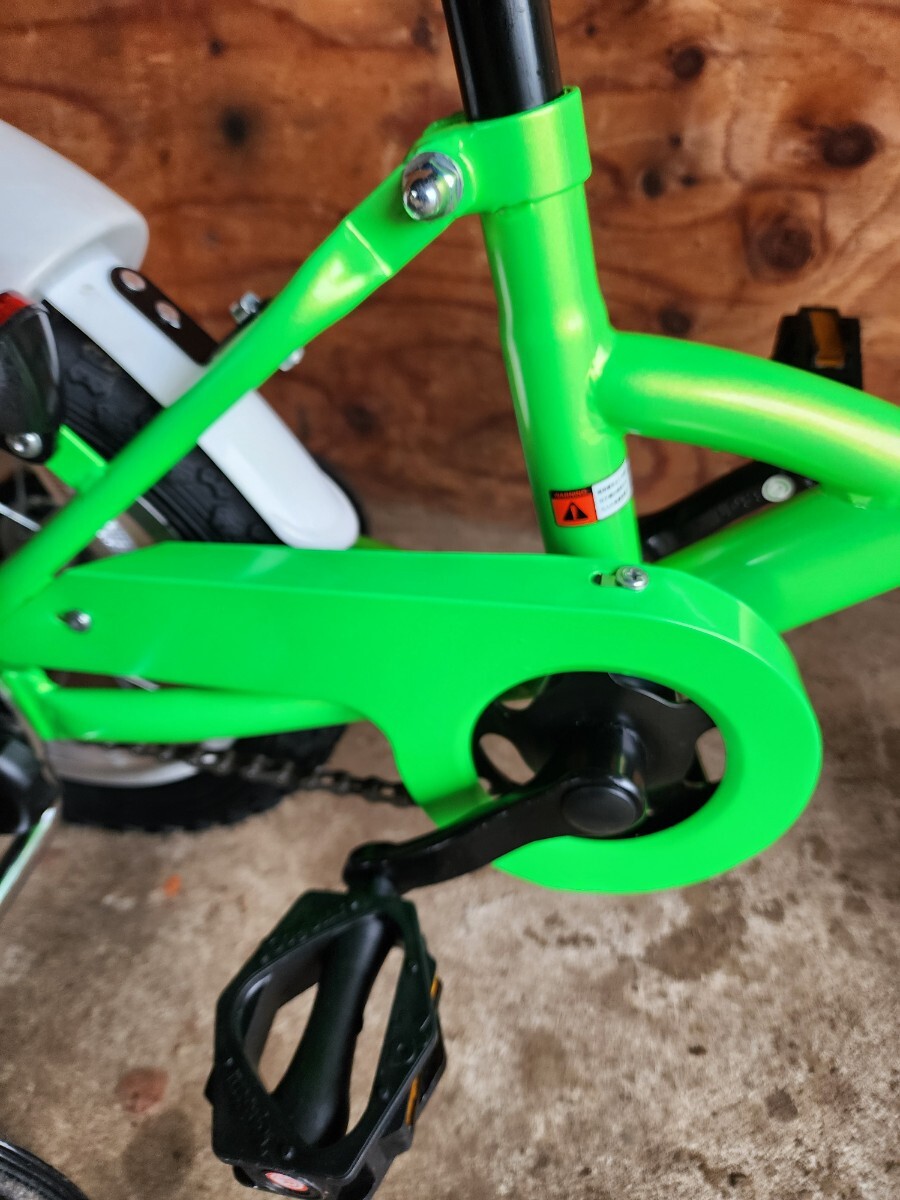 手渡し限定 美品 cycmoto 子供用自転車 12インチ 補助輪付 GREEN BIKE 