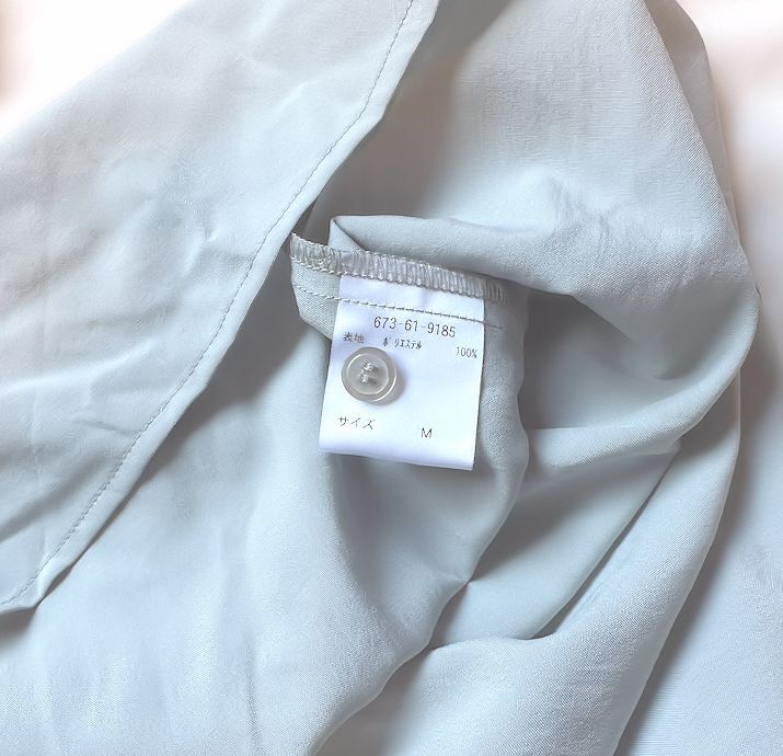 最終価格★GLACIER グラシア・ハニーズ★ティアード・ギャザーフレア・バンドカラー・ブラウス・ライトブルーグレー・Mサイズ★美品_画像6