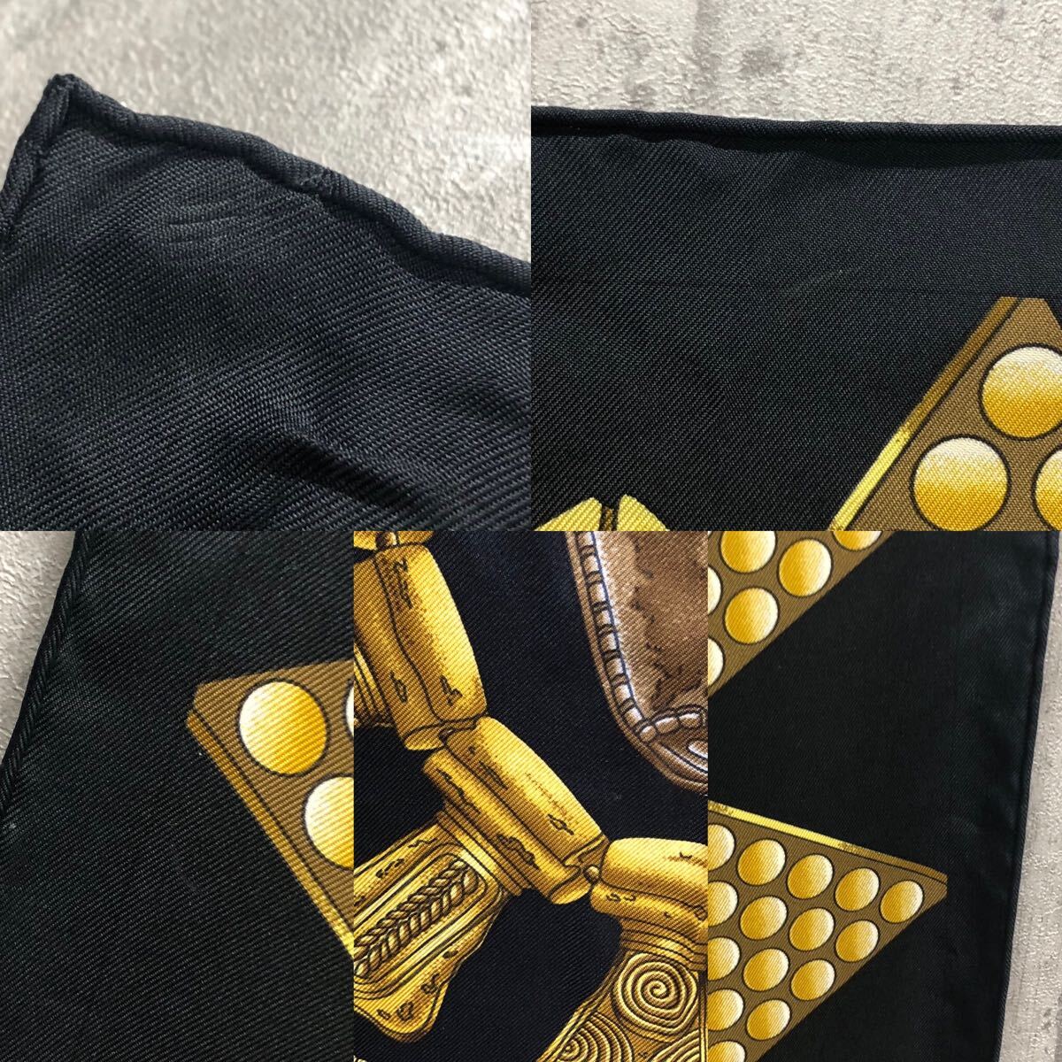 HERMES エルメス スカーフ LOR DES CHEFS 首長達の金 ゴールド HERMES エルメス スカーフ LOR DES CHEFS 首長達の金 ゴールド